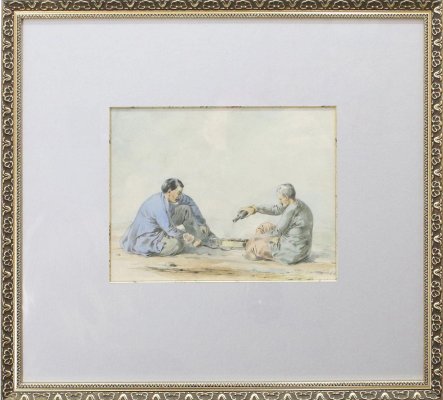 At the Mangal, 19th-Century, Watercolor on Paper, Framed-WMV-1272651