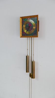 Atlanta Exclusive Wall Clock in Enamel & Gold Plating from Hermle, Germany, 1970s-KK-1765888