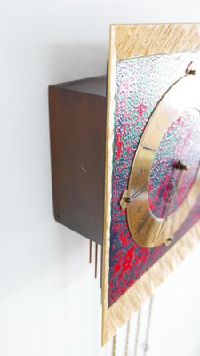 Atlanta Exclusive Wall Clock in Enamel & Gold Plating from Hermle, Germany, 1970s-KK-1765888