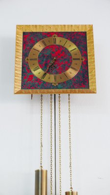 Atlanta Exclusive Wall Clock in Enamel & Gold Plating from Hermle, Germany, 1970s-KK-1765888