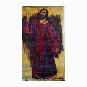 Attributed to Mihály Von Munkacsy, Study of Christ, 1800s, Oil on Canvas-QOR-2016130