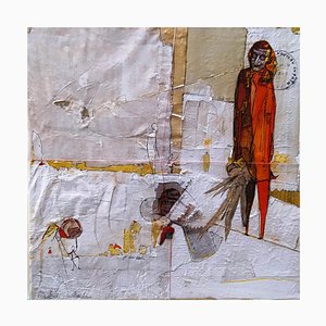 Audrey Margeridon, Nouveau Copain, 2022, Ink & Collage on Canvas-CHG-1421919