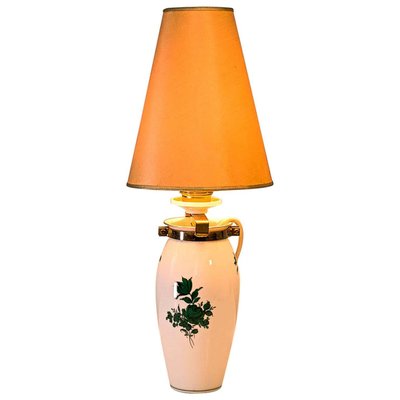 Augarten Maria Theresa Green Rose Lamp in Porcelain with Original Shade-SPD-1054329