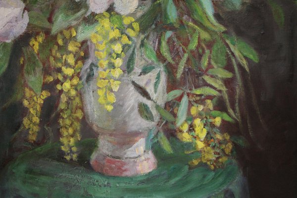 Augusta Thejll Clemmensen, Bouquet in a Vase, 1930, Oil on Canvas, Framed-ZZV-1818385