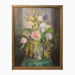 Augusta Thejll Clemmensen, Bouquet in a Vase, 1930, Oil on Canvas, Framed-ZZV-1818385