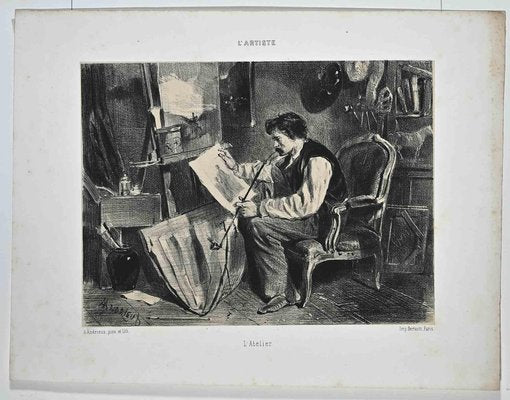 Auguste Andrieux, The Workshop, Original Lithograph, 1852-ZCI-1255941