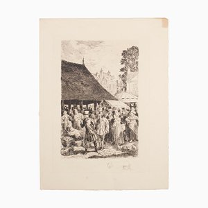 Auguste Brouet, The Market, Etching, Early 20th Century-ZCI-871614