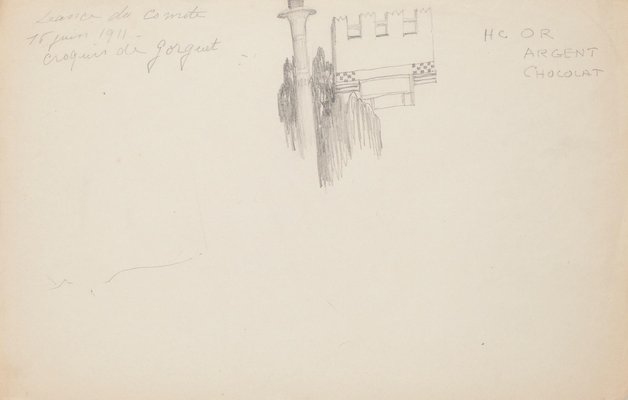 Auguste François-Marie Gorguet - Castel - Original Pencil on Paper - Early 20th Century-ZCI-872369