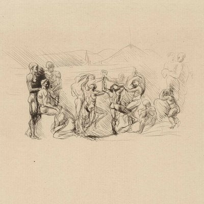 Auguste Rodin, The Round (La Ronde), Original Drypoint Etching, 1905-NRC-1790664