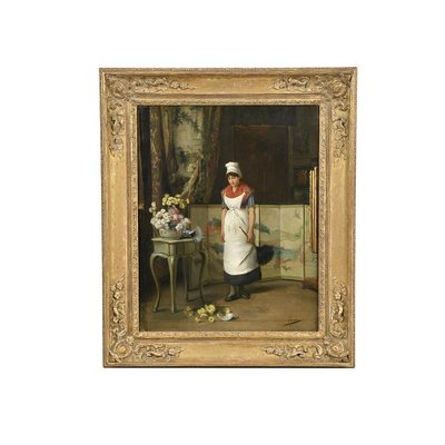 Auguste Serrure, Soubrette, 19th Century, Oil Painting, Framed-NQ-1135408