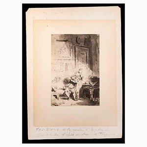 Augustin De Saint-Aubin, Young Lovers, Original Lithograph, 19th-Century-ZCI-1266743