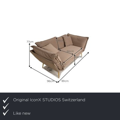 Aura 3-Seater Sofa in Beige Velvet from IconX Studios-RQW-1748169