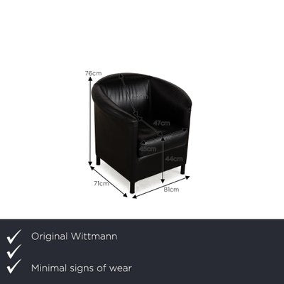 Aura Leather Armchair in Black from Wittmann-RQW-2036314