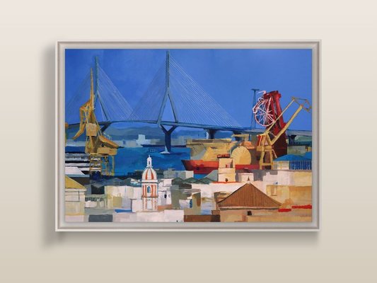 Aurélie Trabaud, Cadiz Harbour, 2020, Canvas Painting-ZHZ-1753398