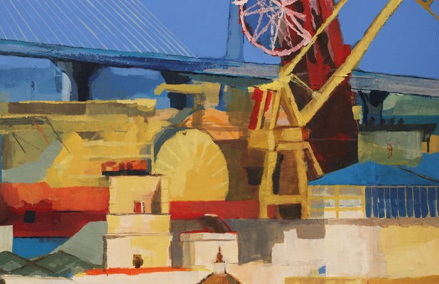 Aurélie Trabaud, Cadiz Harbour, 2020, Canvas Painting-ZHZ-1753398