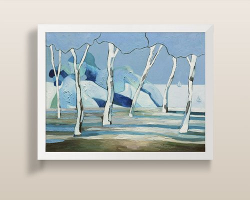 Aurélie Trabaud, Les pins blancs, 2022, Oil Painting-ZHZ-1753430