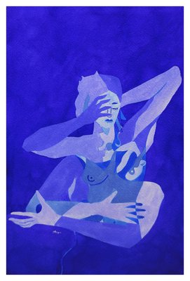 Aurélie Trabaud, Nu Abstract No. 11: Hold Tight, 2022, Watercolor-ZHZ-1753918