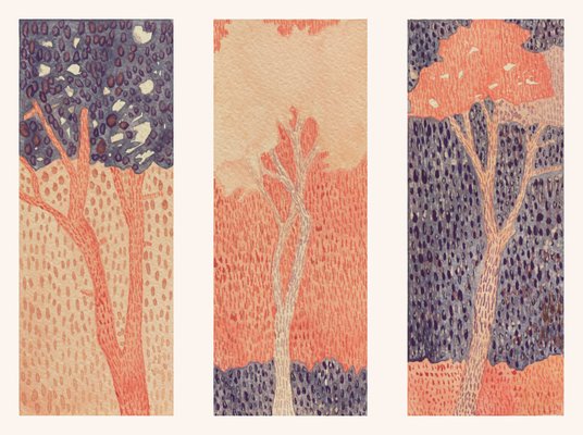 Aurélie Trabaud, Pink Pines - Loving trees No.1, 2022, Watercolor-ZHZ-1753423