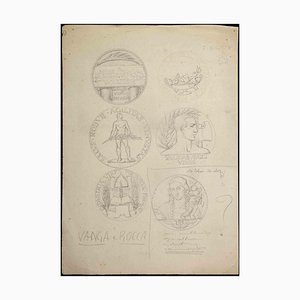 Aurelio Mistruzzi, Study for a Medal, Drawing, Mid-20th Century-ZCI-1781632