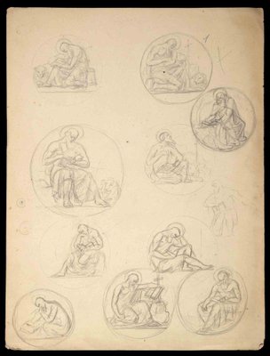 Aurelio Mistruzzi, Study for a Medal, Original Drawing, 20th Century-ZCI-1163396