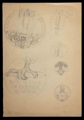 Aurelio Mistruzzi, Study for a Medal, Original Drawing, Mid-20th-Century-ZCI-1163389