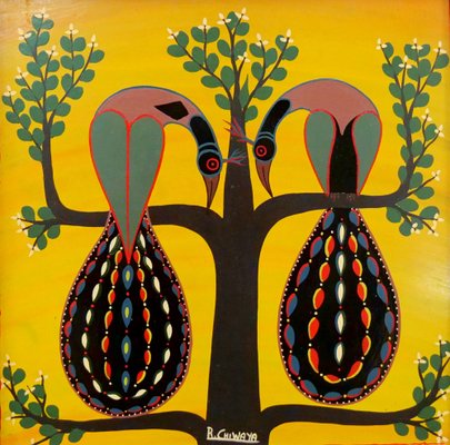 Aussi Jaffary Rashid, Oil on Board, Tanzania, 1970s-QFD-1189695