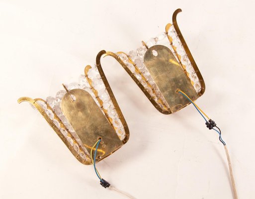 Austria Faceted Crystals & Brass Wall Sconces from Bakalowits, 1960, Set of 2-DEK-1175900