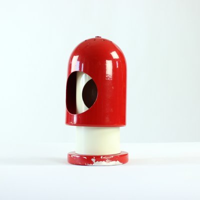 Austria Red & Cream Metal Rocket Table Lamp, 1970s-UL-882502