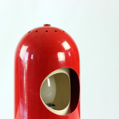 Austria Red & Cream Metal Rocket Table Lamp, 1970s-UL-882502