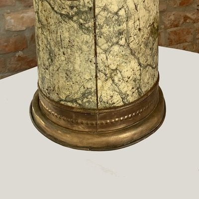 Austrian Art Deco Faux Marble Painted Metal Umbrella Stand, 1930s-HWV-914045