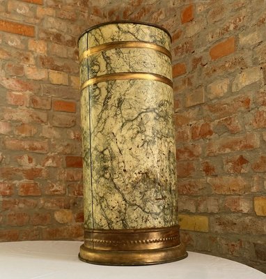 Austrian Art Deco Faux Marble Painted Metal Umbrella Stand, 1930s-HWV-914045