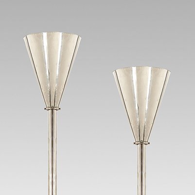 Austrian Art Deco Nickel Pendant Lamps from School of Dagobert Peche, Set of 2-MH-1018395