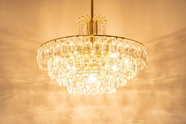 Austrian Bakalowits Chandelier in Brass and Crystal Glass, 1960s-UGR-1179947