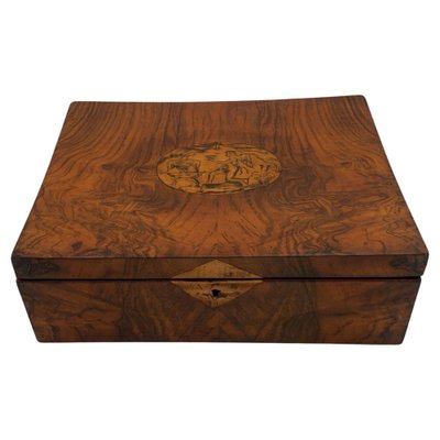 Austrian Biedermeier Jewelry Box in Walnut Veneer, 1820-NNB-1780838