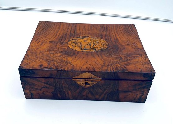 Austrian Biedermeier Jewelry Box in Walnut Veneer, 1820-NNB-1780838