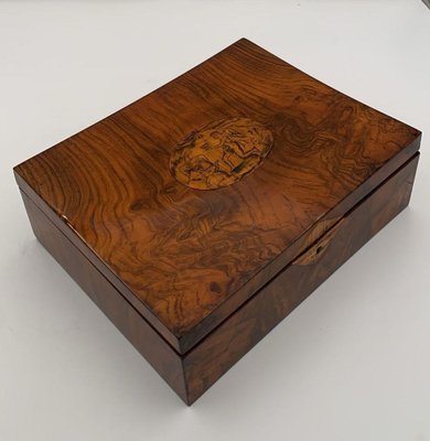 Austrian Biedermeier Jewelry Box in Walnut Veneer, 1820-NNB-1780838