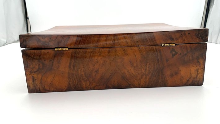 Austrian Biedermeier Jewelry Box in Walnut Veneer, 1820-NNB-1780838