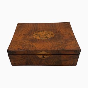 Austrian Biedermeier Jewelry Box in Walnut Veneer, 1820-NNB-1780838