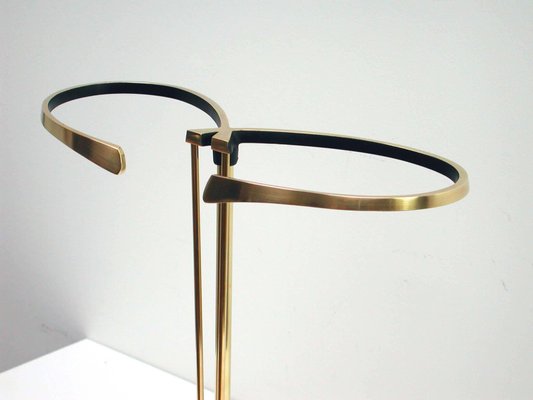 Austrian Black Lacquered and Brass Umbrella Stand in the Style of Walter Hagenauer, 1950s-OE-897854