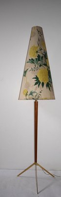 Austrian Brass and Teak Floor Lamp, 1950s-VA-547401