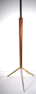 Austrian Brass and Teak Floor Lamp, 1950s-VA-547401