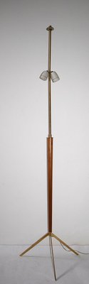 Austrian Brass and Teak Floor Lamp, 1950s-VA-547401