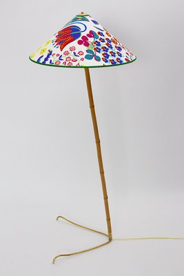 Austrian Brass Bamboo Claw Foot Floor Lamp from J.T.Kalmar, 1950s-NB-655128