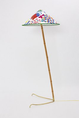 Austrian Brass Bamboo Claw Foot Floor Lamp from J.T.Kalmar, 1950s-NB-655128