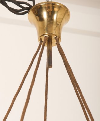 Austrian Brass Chandelier with Textured Glass by J. T. Kalmar, 1950s-AX-1704813