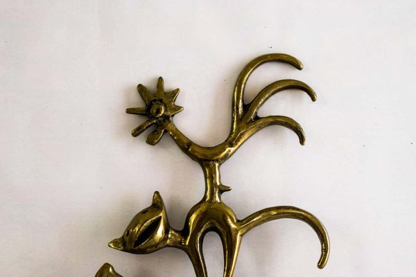 Austrian Brass Donkey, Dog, Cat and Cock, Key Hanger by Walter Bosse for Hertha Baller-SPD-1160955