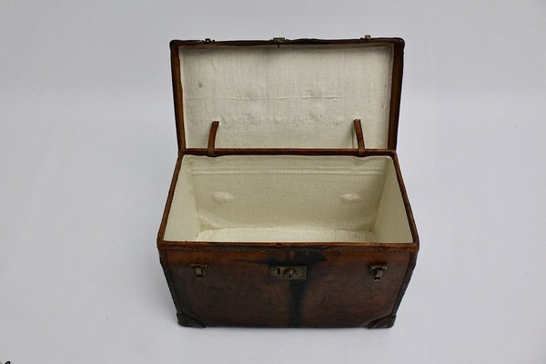 Austrian Brown Leather Suitcase, 1920s-NB-627268