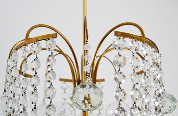 Austrian Crystal Glass and Brass Chandelier, 1950s-VNE-966113