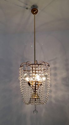 Austrian Crystal Glass and Brass Chandelier, 1950s-VNE-966113