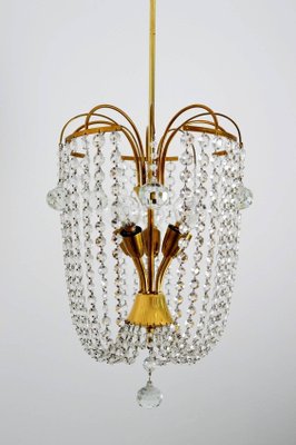 Austrian Crystal Glass and Brass Chandelier, 1950s-VNE-966113